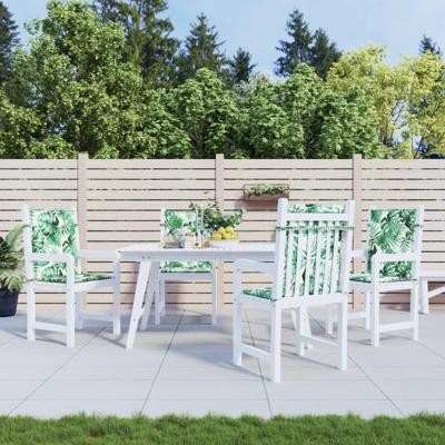 VidaXL Stoelkussens 4 st lage rug bladpatroon stof