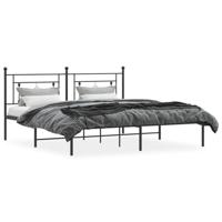 Bedframe met hoofdbord metaal zwart 183x213 cm - thumbnail