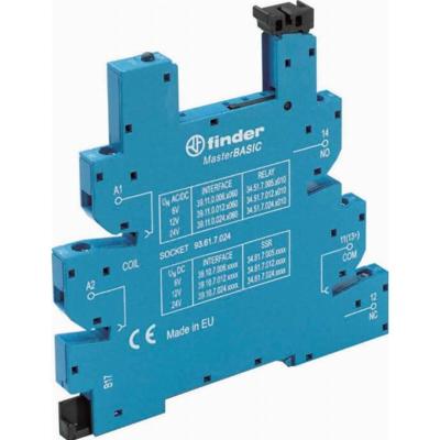 Finder 93.61.7.024 Relaissocket Met houderbeugel, Met LED, Met EMC-ontstoringsschakeling Geschikt voor serie: Finder serie 34 Finder 34.51, Finder 34.81 1