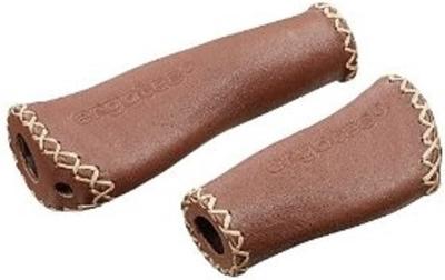 Ergotec monaco set handvatten leder 135/92mm bruin