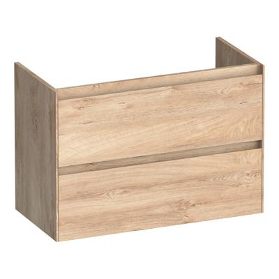 Brauer Inspire - Onderkast Ondiep - 80 cm - met 2 Softclose Lades Greeploos en 1 Sifon Uitsparing - Forest Wheat