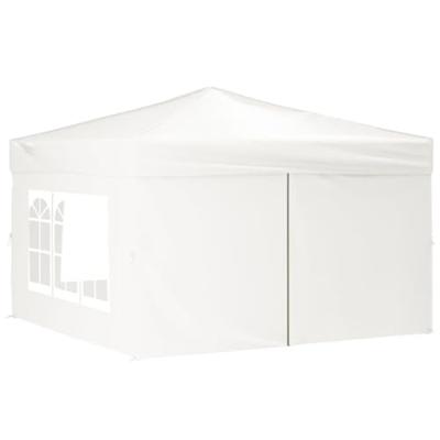 Partytent inklapbaar met zijwanden 3x3 m wit - thumbnail