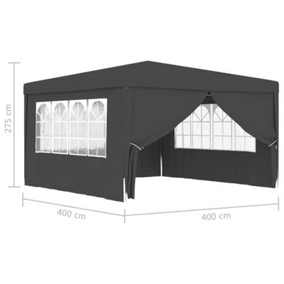 VidaXL Partytent met zijwanden professioneel 90 g/m² 4x4 m antraciet - thumbnail