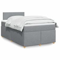 Boxspring met matras stof lichtgrijs 120x190 cm - thumbnail