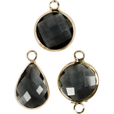 Creativ Company Sieradenhanger, h: 15-20 mm, gatgrootte 2 mm, grijs, 1 doos