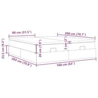 Ottoman bed met matrassen 160x200cm fluweel zwart - thumbnail