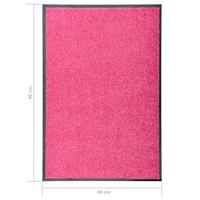 Deurmat wasbaar 60x90 cm roze - thumbnail