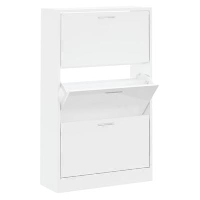 VidaXL Schoenenkast 63x24x103 cm bewerkt hout hoogglans wit