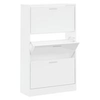 Schoenenkast 63x24x103 cm bewerkt hout hoogglans wit - thumbnail