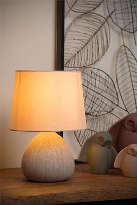 Lucide RAMZI - Tafellamp - Ø 18 cm - 1xE14 - Beige