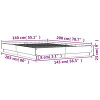 Bedframe met LED-verlichting grijs sonoma eikenkleur 140x200 cm - thumbnail