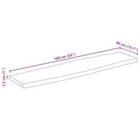 Tafelblad met natuurlijke rand 160x40x2,5 cm massief mangohout - thumbnail