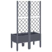 Plantenbak met latwerk 80x40x142 cm polypropeen blauwgrijs - thumbnail