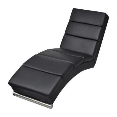 Chaise longue kunstleer zwart Chaise longue kunstleer zwart