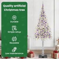 VidaXL Kerstboom met 300 led met standaard wit 210 cm pe en staal - thumbnail