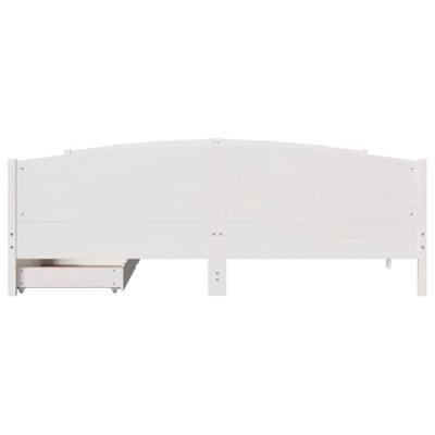 Bedframe zonder matras massief grenenhout wit 180x200 cm