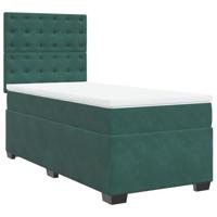 Boxspring met matras fluweel donkergroen 80x200 cm - thumbnail