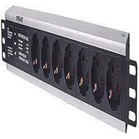 Intellinet 714006 19 inch Stekkerdoos voor patchkast 1.5 HE Geaarde contactdoos Overspanningsbescherming Zwart - thumbnail