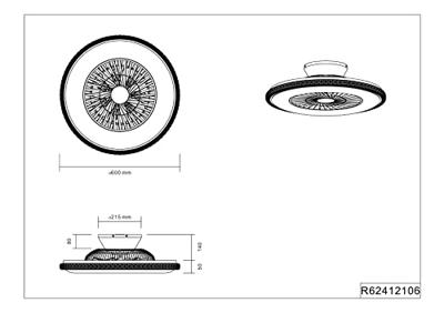Trio Led plafondventilatorHarstad - R62412106