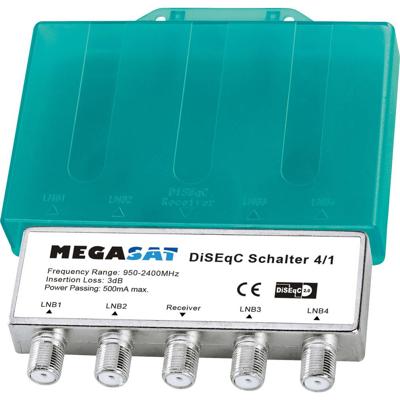 MegaSat DiSEqC 4/1 Pro DiSEqC-schakelaar 4 (4 satelliet / 0 terrestrisch) Aantal gebruikers: 1 MegaSat DiSEqC 4/1 Pro DiSEqC-schakelaar 4 (4 satelliet / 0 terrestrisch) Aantal gebruikers: 1