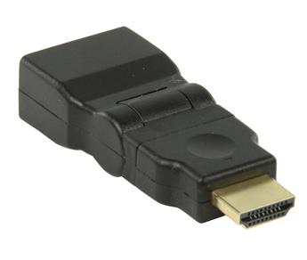Flexibele adapter HDMI male naar HDMI female verguld