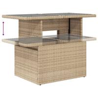 11-delige Tuinset met kussens poly rattan beige - thumbnail