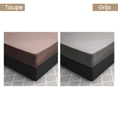 Primaviera Deluxe - Hoeslaken Katoen-Satijn - Grijs - 180 x 210 Primaviera Deluxe - Hoeslaken Katoen-Satijn - Grijs - 180 x 210