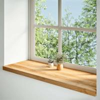 VidaXL Vensterbanken 2 st 100x40x2 cm massief eikenhout lichtbruin - thumbnail