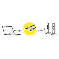 ROLINE Adapter Kabel USB Type C - 3.5mm Audio, Male/Male, zwart, 3 m - thumbnail