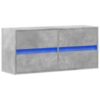 Tv-wandmeubel met LED-verlichting 100x31x45 cm betongrijs - thumbnail