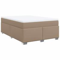 Boxspring met matras kunstleer cappuccinokleurig 140x200 cm - thumbnail