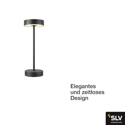 SLV Buiten tafellampVinolina zwart - oplaadbaar - 1007362