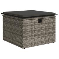 6-delige Loungeset met kussens poly rattan grijs - thumbnail