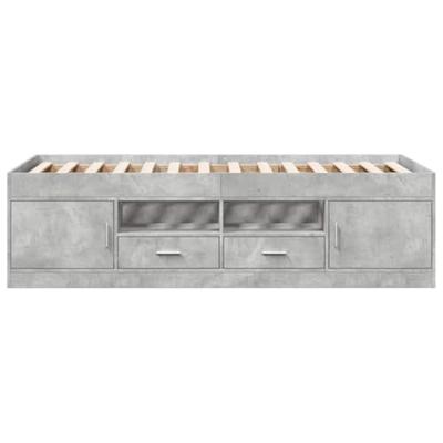 Slaapbank met lades zonder matras 75x190 cm betongrijs