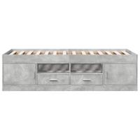 Slaapbank met lades zonder matras 75x190 cm betongrijs - thumbnail