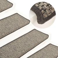 Trapmatten zelfklevend 15 st sisal-look 65x25 cm grijs en beige - thumbnail