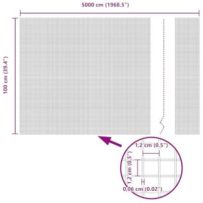 VidaXL Gelaste draadhek zilver 1 x 50 m