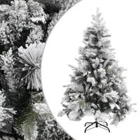 VidaXL Kerstboom met dennenappels en sneeuw 150 cm pvc en pe - thumbnail