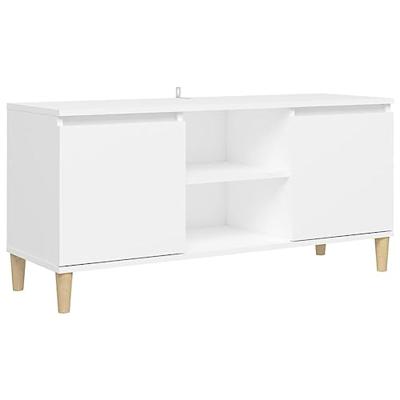 VidaXL Tv-meubel met massief houten poten 103,5x35x50 cm wit