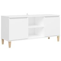 Tv-meubel met massief houten poten 103,5x35x50 cm wit - thumbnail