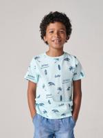 T-shirt voor jongens met print mintgroen - thumbnail