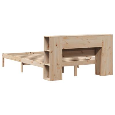 Bed met boekenkast zonder matras massief grenenhout 135x190 cm