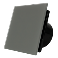 Whisper Pro-design Badkamerventilator - Ø125mm - Met Nalooptimer - Vlak Glas - Mat Grijs - Zwarte Ventilator - thumbnail