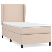 Boxspring met matras kunstleer cappuccinokleurig 80x200 cm - thumbnail