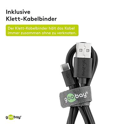 goobay USB-C 2.0 oplaad- en synchronisatiekabel goobay USB-C 2.0 oplaad- en synchronisatiekabel