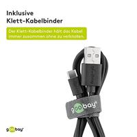 Goobay USB-C laadkabel 1m zwart - 9550300 - thumbnail