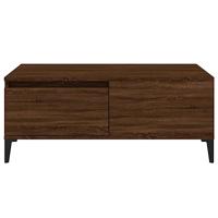 Salontafel 90x50x36,5 cm bewerkt hout bruin eikenkleur - thumbnail
