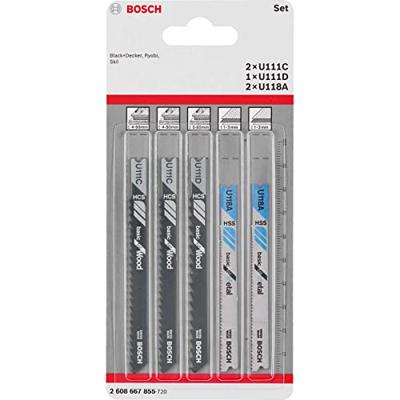 Bosch Accessories 2608667855 Decoupeerzaagbladenset Basic for Wood and Metal, 5-delig, universele schacht 5 stuk(s) Bosch Accessories 2608667855 Decoupeerzaagbladenset Basic for Wood and Metal, 5-delig, universele schacht 5 stuk(s)