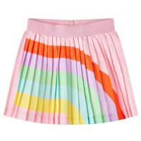 Kinderrokje geplooid met regenboogprint 128 lichtroze - thumbnail