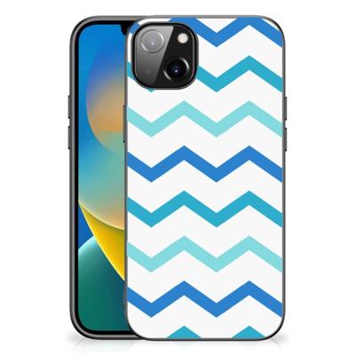 iPhone 14 Plus Back Case Zigzag Blauw iPhone 14 Plus Back Case Zigzag Blauw